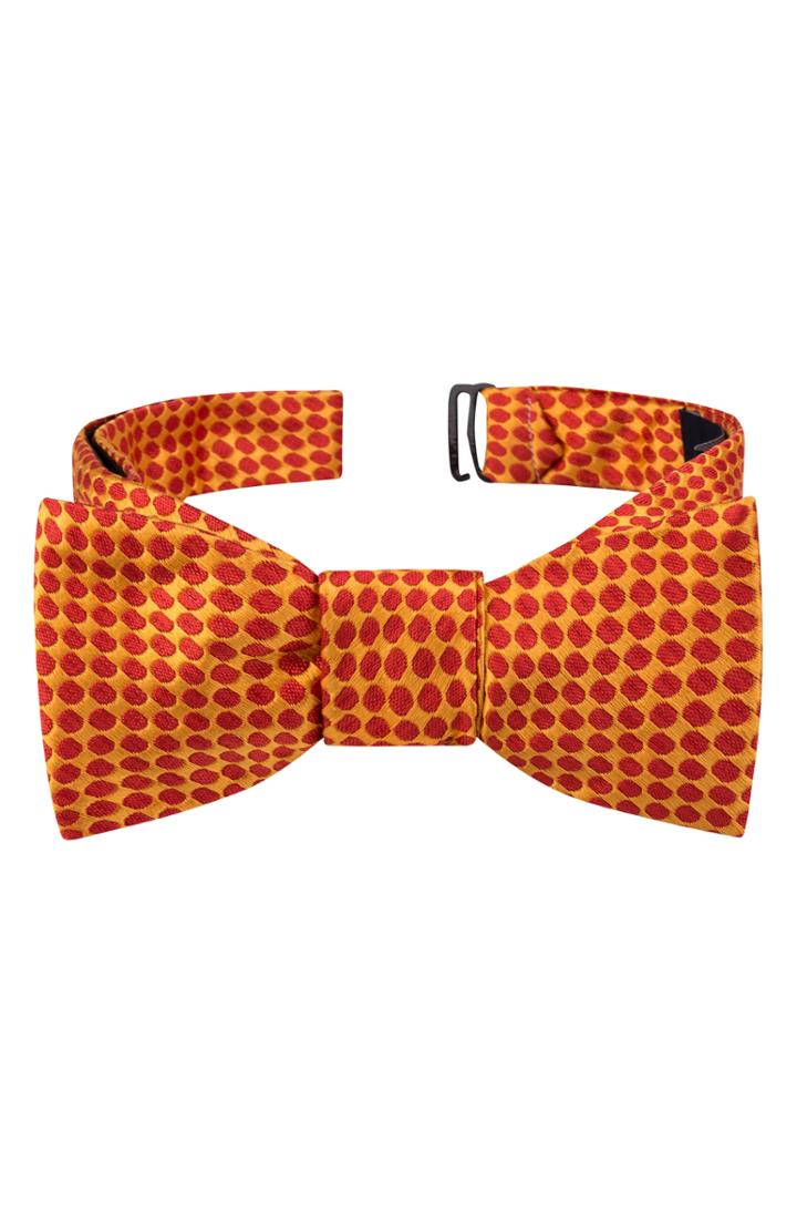 Men's Ted Baker London Geometric Silk Bow Tie, Size - Yellow