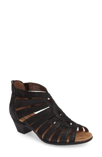 Women's Rockport Cobb Hill Abbott Caged Sandal .5 M - Black