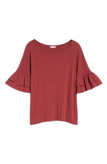 Women's Caslon Tiered Bell Sleeve Tee - Red