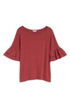 Women's Caslon Tiered Bell Sleeve Tee - Red