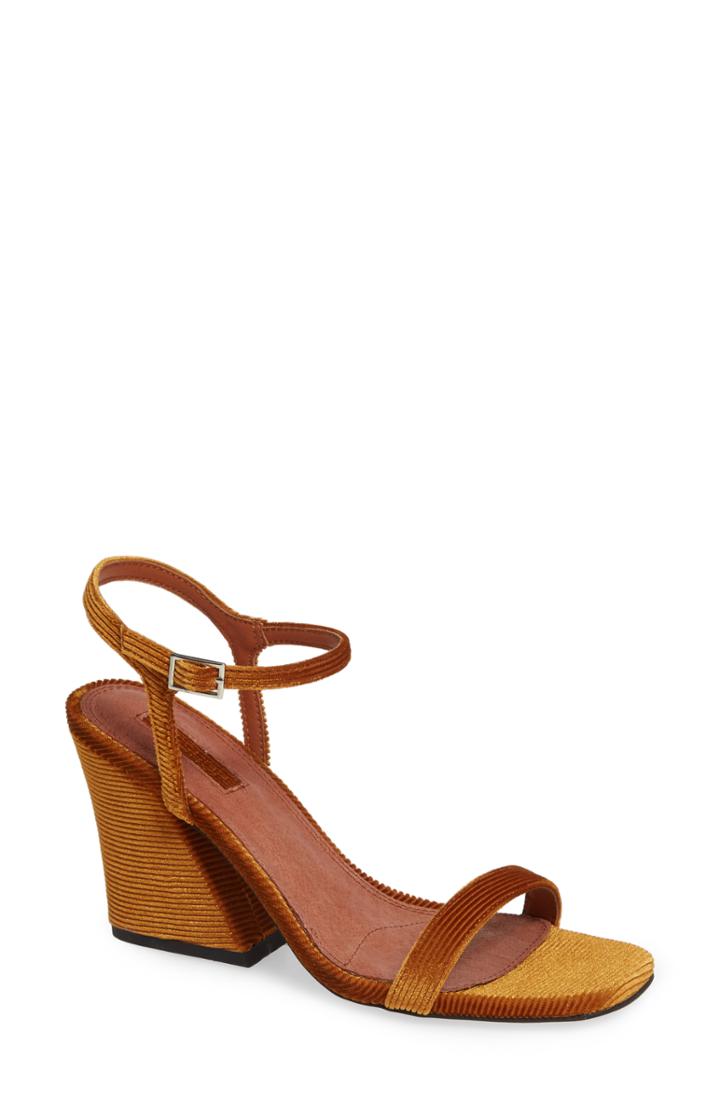 Women's Topshop Remy Block Heel Sandal .5us / 36eu M - Brown