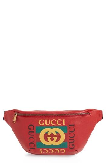 Men's Gucci Fake Logo Waist Pack - Red