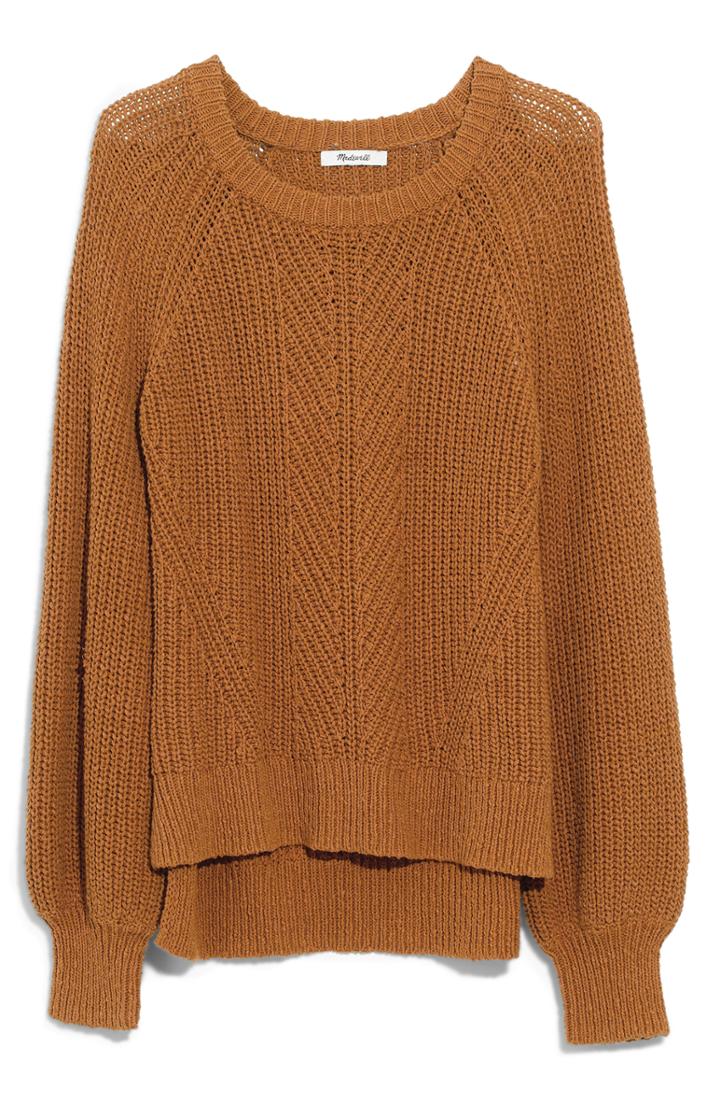 Women's Madewell Balloon Sleeve Pullover Sweater - Yellow