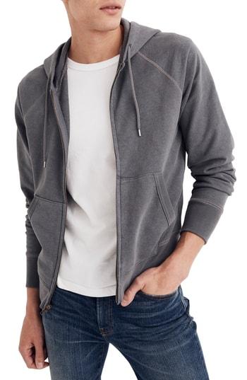 Men's Madewell Zip Hoodie, Size - Grey