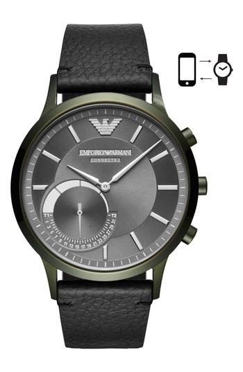 Men's Emporio Armani Renato Hybrid Leather Strap Watch, 43mm
