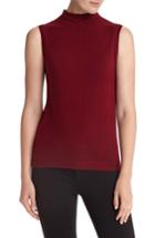 Women's Lafayette 148 New York Sequin Trim Cashmere Mock Neck Sweater - Burgundy
