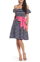 Women's Eliza J Stripe Off The Shoulder Dress