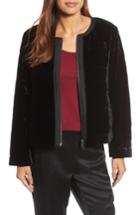 Women's Eileen Fisher Quilted Velvet Jacket, Size - Black
