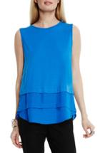Women's Vince Camuto Tiered Mixed Media Top - Blue