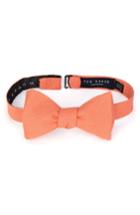 Men's Ted Baker London Solid Cotton Bow Tie, Size - Orange
