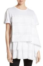 Women's N?21 Asymmetrical Ruffle Tee Us / 42 It - White