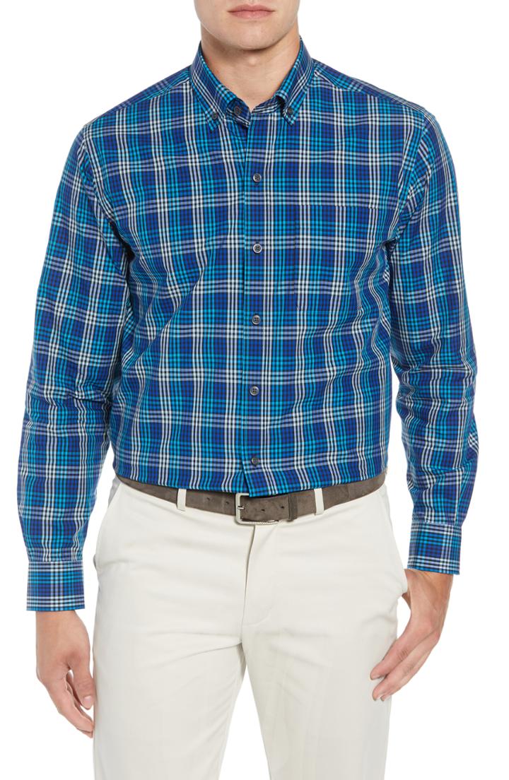 Men's Cutter & Buck Sutton Fit Non-iron Check Sport Shirt