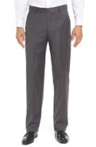 Men's Berle Flat Front Solid Wool Trousers X 34 - Grey