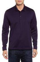Men's David Donahue Herringbone Jacquard Polo - Purple