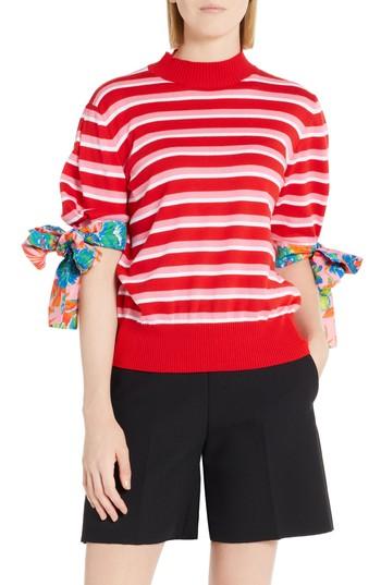 Women's Msgm Tie Cuff Sweater - Red