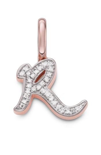 Women's Monica Vinader Diamond Initial Pendant Charm