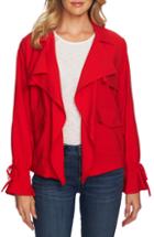 Women's Cece Open Front Short Trench Coat, Size - Red