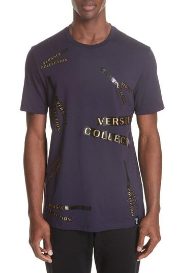 Men's Versace Collection Allover Print T-shirt - Purple