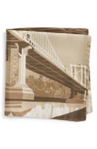 Men's Eton Manhattan Bridge Silk Pocket Square