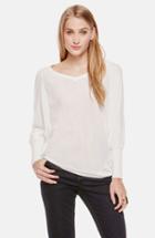 Women's Two By Vince Camuto 'saturday' Mixed Media V-neck Top - Ivory