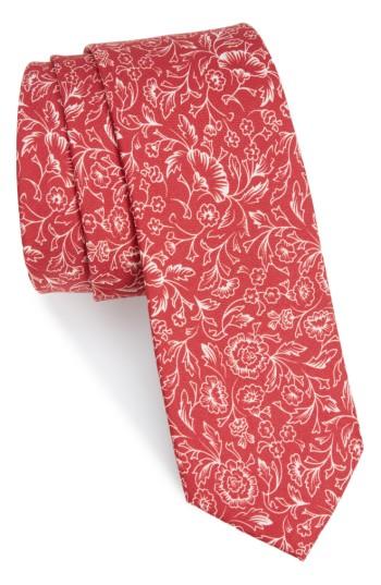 Men's The Tie Bar Bracken Blossom Silk Tie, Size - Red