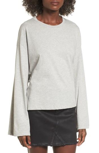 Women's Tie Back Bell Sleeve Top - Grey