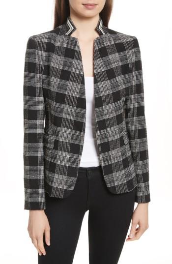 Women's Alice + Olivia Harris Told You So Plaid Blazer - Black