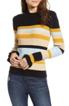 Women's Codexmode Stripe Ruffle Cuff Sweater - Black