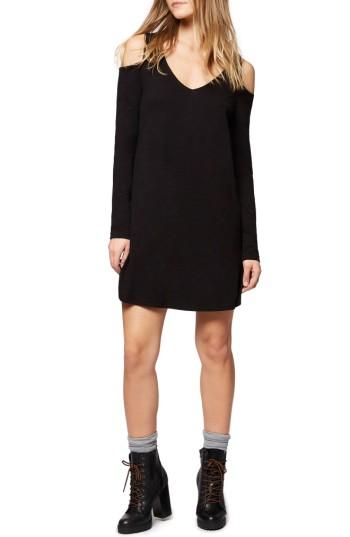 Women's Sanctuary Morgan Cold Shoulder T-shirt Dress - Black