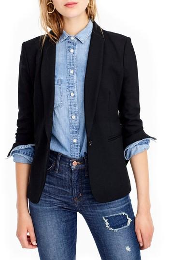 Petite Women's J.crew Parke Blazer P - Black