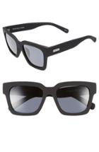 Women's Le Specs 'weekend Riot' 55mm Retro Sunglasses - Black Rubber/ Smoke Mono Polar