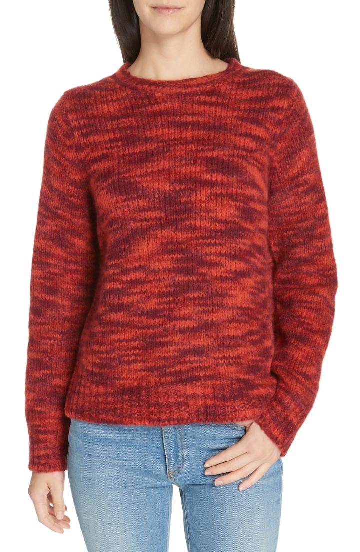 Women's Eileen Fisher Merino Wool & Silk Sweater, Size - Red