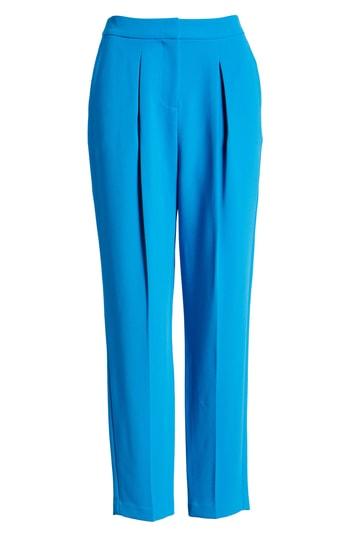 Women's Topshop Clara Peg Belted Trousers Us (fits Like 2-4) - Blue