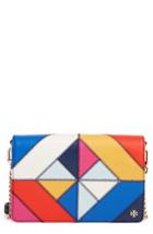 Women's Tory Burch Diamond Stitch Leather Wallet On A Chain -