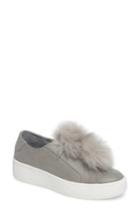 Women's Steve Madden Breeze Faux Fur Pom Sneaker .5 M - Grey