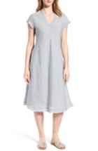 Women's Eileen Fisher Organic Linen A-line Dress, Size - Blue