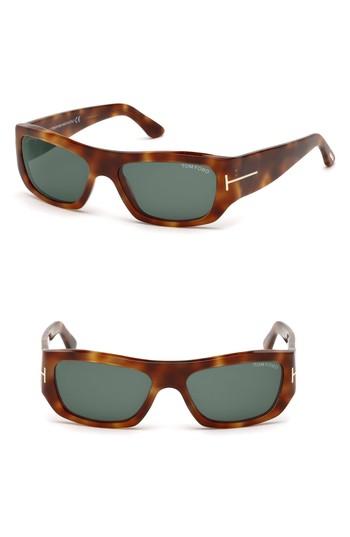 Men's Tom Ford Rodrigo 56mm Sunglasses - Blonde Havana/ Green Lenses