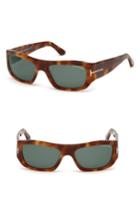 Men's Tom Ford Rodrigo 56mm Sunglasses - Blonde Havana/ Green Lenses