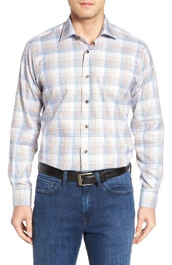 Men's Robert Talbott Crespi Iv Tailored Fit Sport Shirt, Size - Blue
