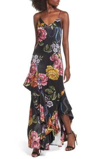 Women's Afrm Florence Ruffle Maxi Dress - Black