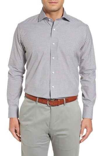 Men's Peter Millar Collection Labrador Regular Fit Check Sport Shirt, Size - Grey