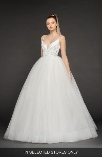 Women's Blush By Hayley Paige Jardin Ballgown, Size - Beige