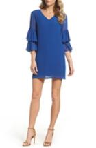 Women's Cece Carmen Tiered Ruffle Sleeve Shift Dress - Blue