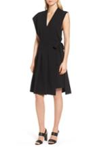 Women's Lewit Asymmetrical Pleated Dress - Black