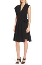 Women's Lewit Asymmetrical Pleated Dress - Black