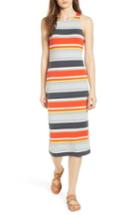 Women's One Clothing Stripe Midi Dress - Orange