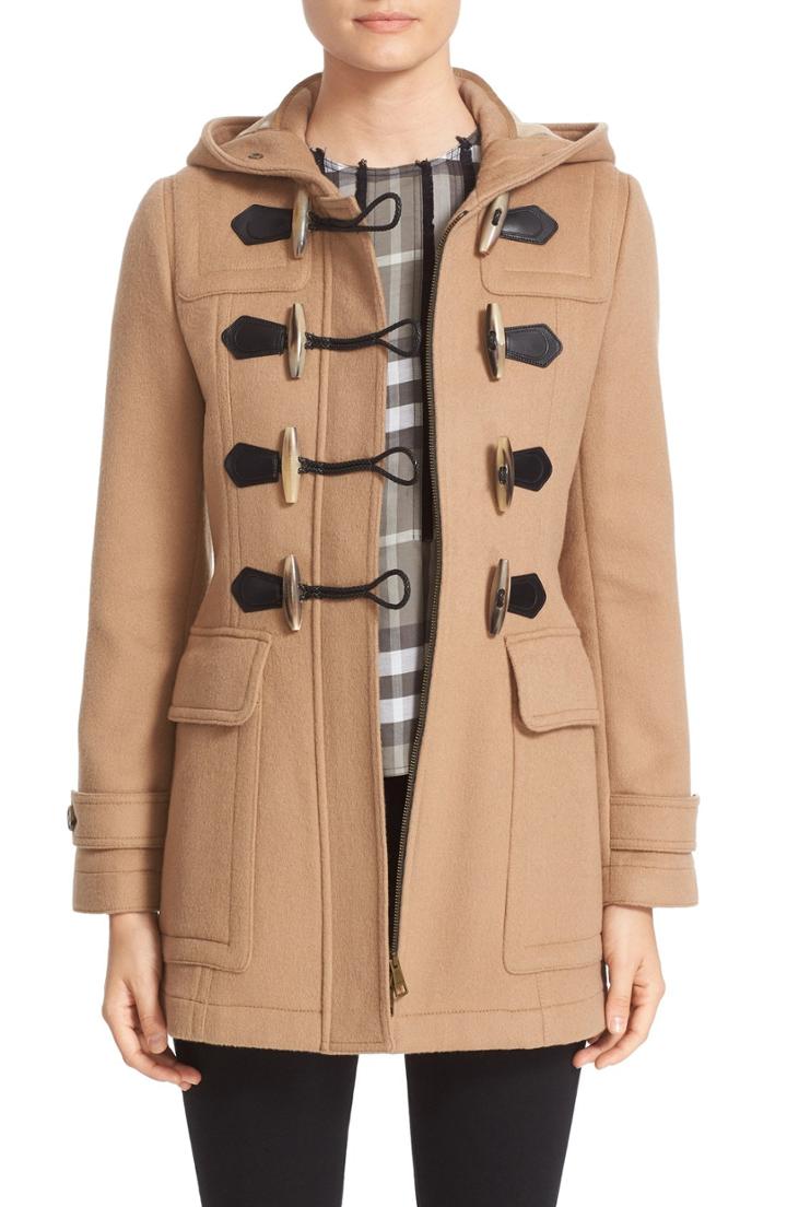 Women's Burberry 'blackwell' Wool Duffle Coat Us / 44 It - Brown