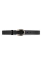 Women's Gucci Leather Belt - Black Diam