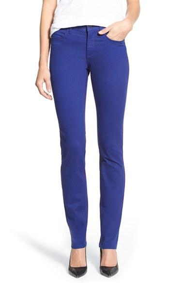 Women's Nydj 'samantha' Stretch Slim Straight Leg Jeans - Blue