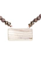 Women's Nakamol Design Rectangular Agate Pendant Necklace